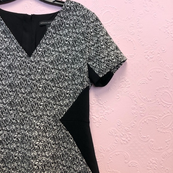 BANANA REPUBLIC dress geometric cut-ins black and gray 10P - Picture 7 of 14